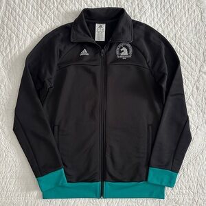 Adidas Climalite Boston Marathon Jacket 2016 Black Zip Up Track Top 3 Stripe